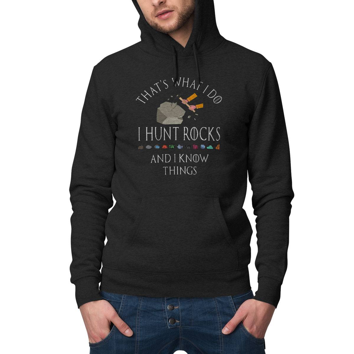 Funny I Hunt Rocks Quote Geology Mineral Collector Tee